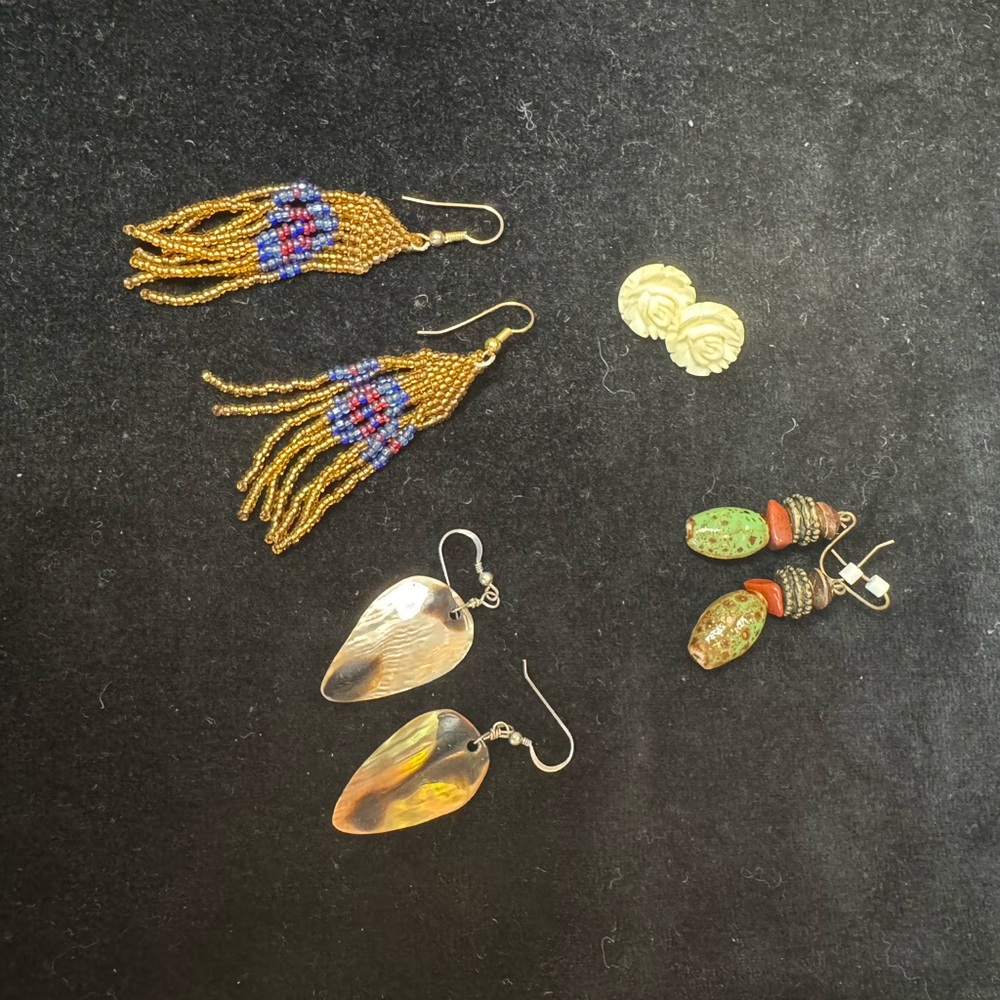 Gold and Silver Beaded Earrings Sets